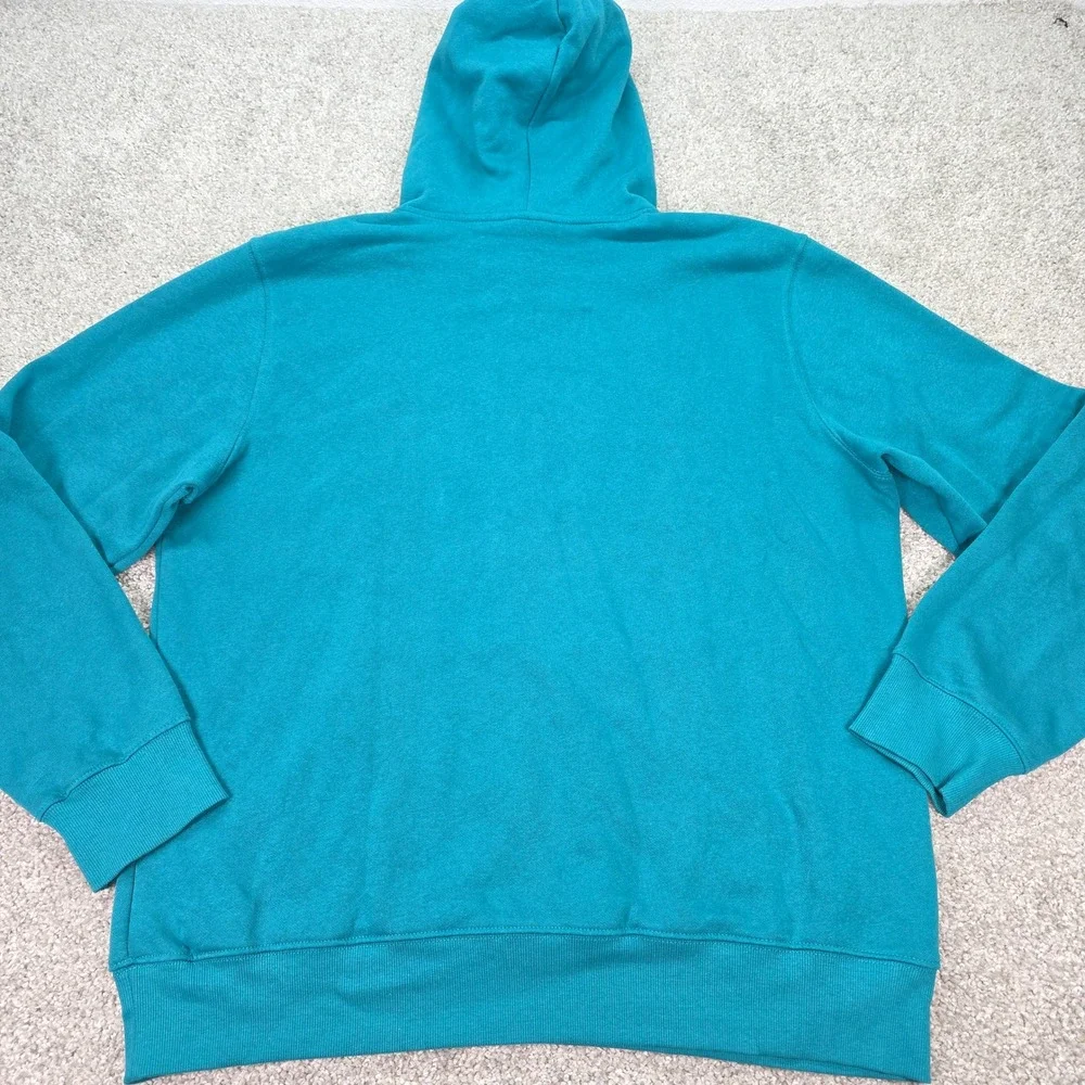 The North Face Mens Teal Blue Never Stop Exploring Box Logo Hoodie Large